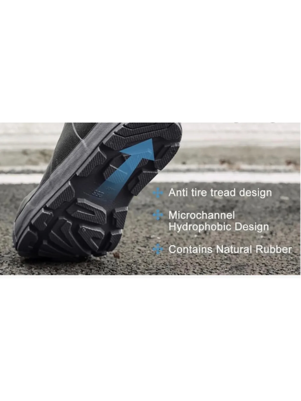 NEW Men's Black Deck Waterproof Ankle Rain Boots Anti-Slip Traction Rubber 9.5